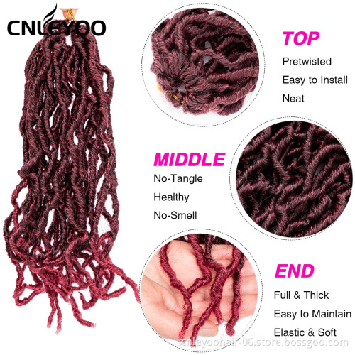 Factory Seller Red New Faux Locs Crochet Hair For women 10 inch 14 inch 18 inch 24 inch Nu Lock Crochet Braids For Girls